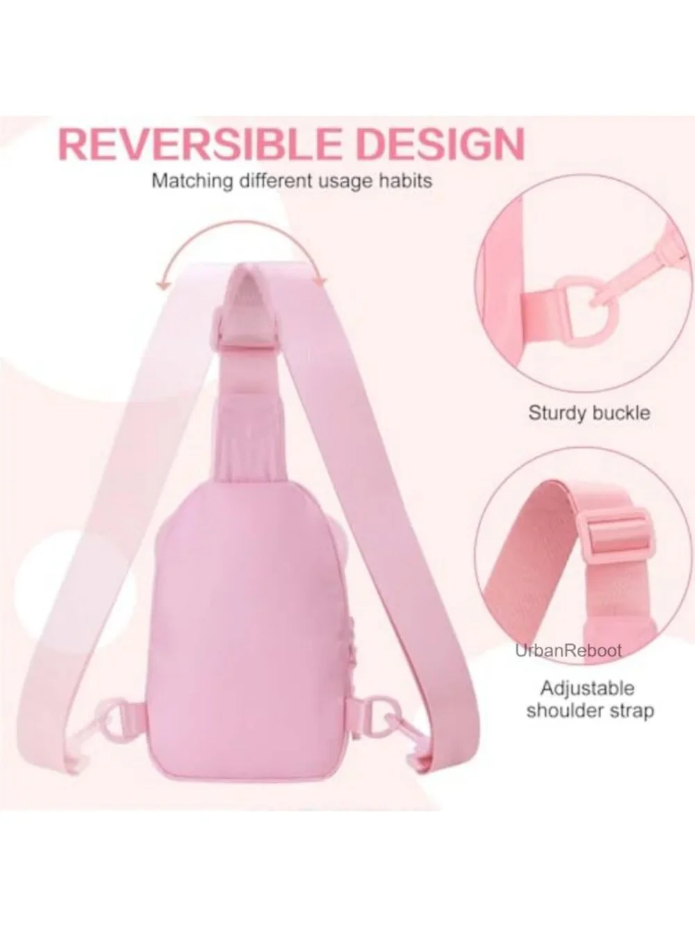 Girls Initial Sling Bag Crossbody Purse Adjustable Strap Mini Fanny Pack